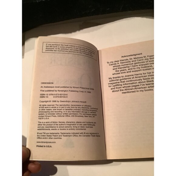 Obsession By Gwynne Forster 1998 - Picture 7 of 8